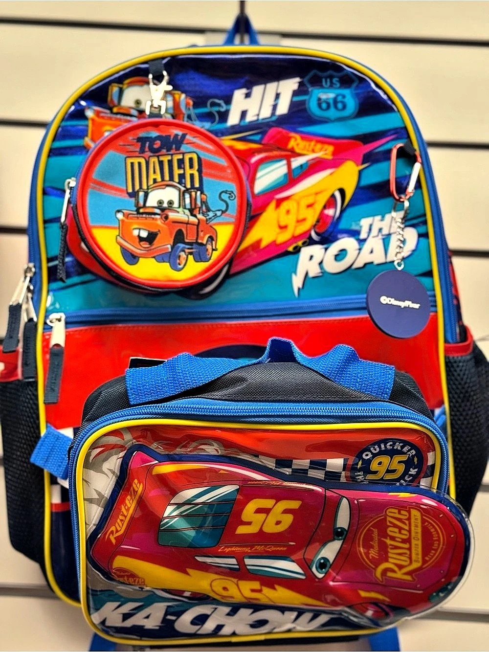 CoolClube Disney Pixar Cars Lightning McQueen Backpack Blue & Red